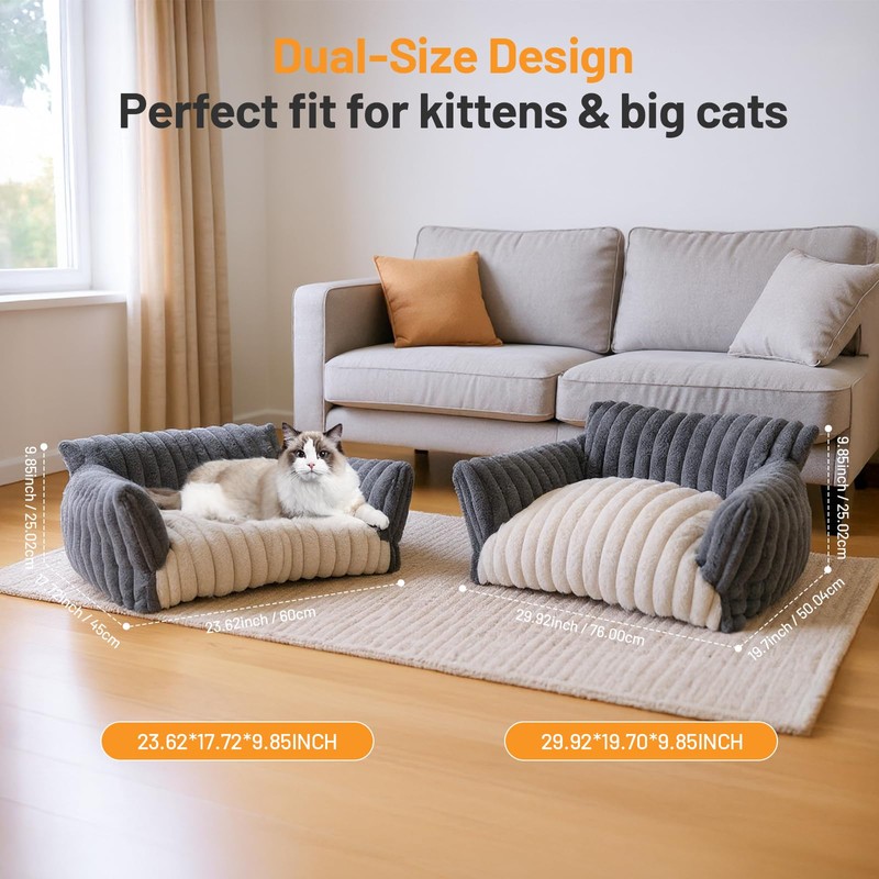 BUMUBI Washable Pet Sofa Bed - Comfortable Supportive Cat Couch