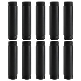 3/4"x 4" Black Painted Industrial Pipe - Home Expert 10 Pack Black Malleable Cast Iron Pipe Heavy Duty Pre Cut Metal Pipe Threaded Gray Pipe Fitting for Industrial Vintage Style DIY Project