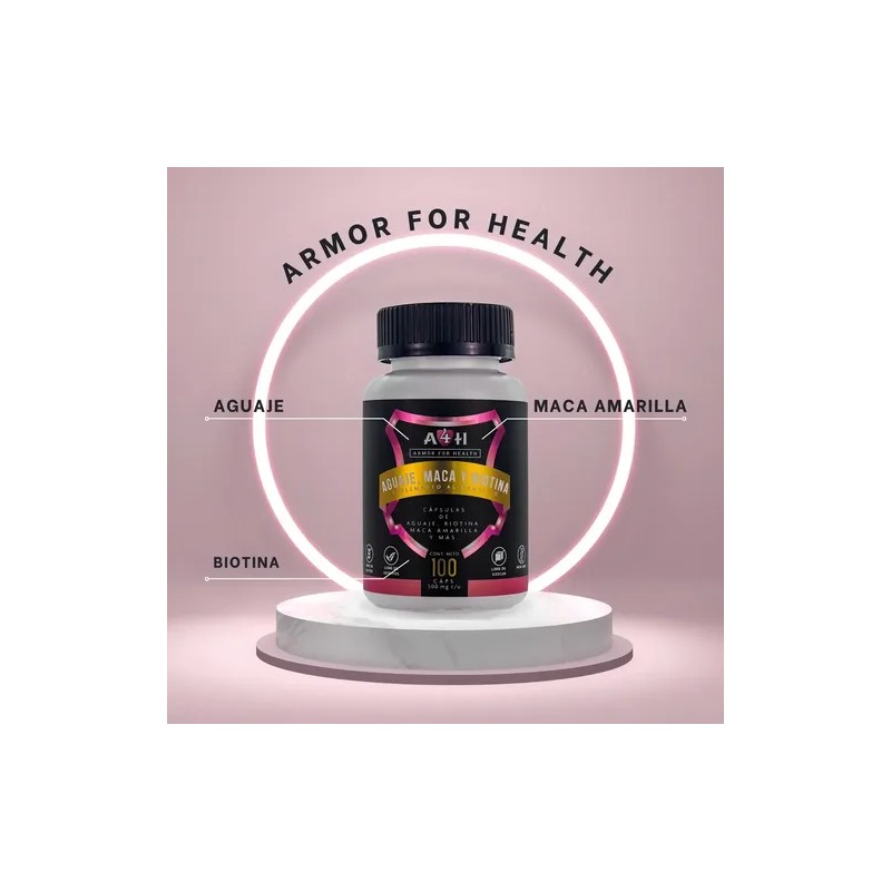 Aguaje Maca Biotina Armor For Health Cápsulas 100