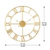 LEIKE Large Modern Wall Clocks,18" Gold Metal,Rustic,Round,Silent Non Ticking,Battery Operated