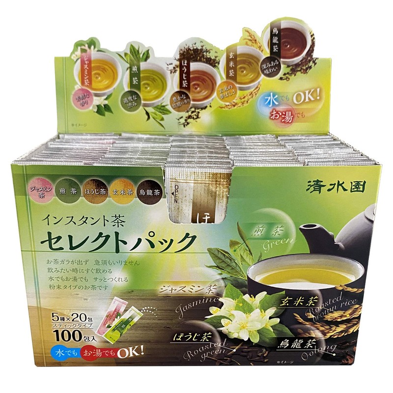 Shimizuen Instant Tea Select Pack (5 Types x 20 Bags),