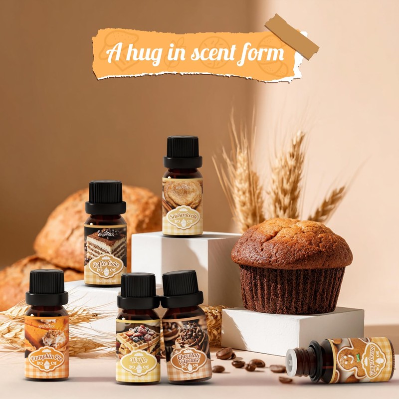 Bakery Essential Oils Gift Set, SNOWSEN Dessert Fragrance Oils for