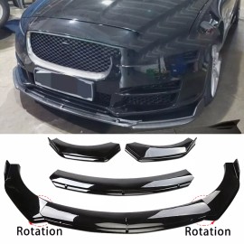 Unbranded Gloss Black Car Front Bumper Spoiler Lip Splitter Body Kit For Jaguar XE XJ XJL