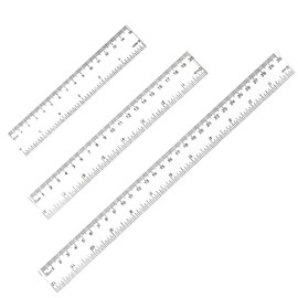 Plastic Transparent Ruler 15cm 20cm 30cm Scale Learning Measuring Tool Metric Inch Scale Underline Bookmark Handy Stationery Set of 3