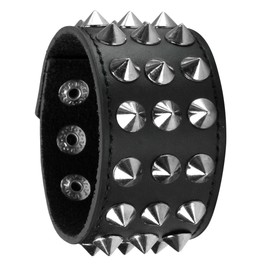 Eigso Pirate Bracelet Punk Biker Gothic PU Leather Bracelet with Rivets Chains for Men and Women Adjustable, Leather