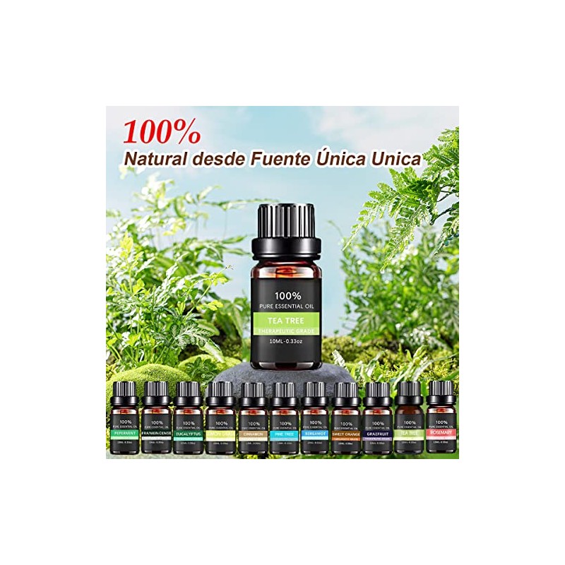 Aceites Esenciales de Aromaterapia 12PCS,100% Natural, para Difusores