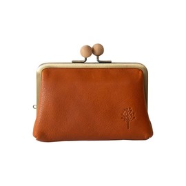 Kanmi Drop Tree Wooden Ball Mini Wallet WL22-25 Genuine Leather Wallet Made in Japan, Camel