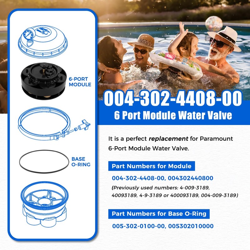 6-Port Water Valve Module Replace for Paramount 004-302-4408-00, 004302440800 6