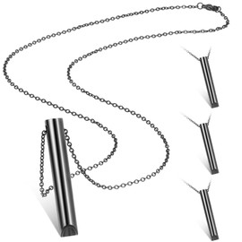 Photect Pack of 4 Breath Necklaces for Anxiety Relief, Mindful Relaxation, Breathing Chain, Portable Stainless Steel Stress Relief Necklace for Deep Breathing Exercise, Men and Women, Meditation,