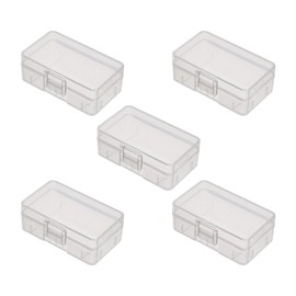 Fielect 5 Piezas 53X35.3X19.7 mm Caja organizadora para pilas 9V tic transparente rectangular pequeño contenedor colector organizador estuche para manualidades joyas cuentas