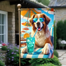 BlissYard Welcome Spring Summer Garden Flag Colorful Golden Retriever Sunglass Summer Flags 12x18 In Double Sided Autumn Winter Yard Banner Seasonal Pool Porch Lawn Decoration