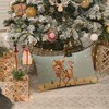 Kithomer Christmas Reindeer Pillow Cover 12x20 inch Snowflake Deer Birds