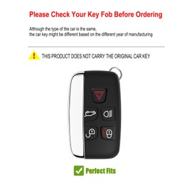 YONUFI Key Fob Cover forRange Rover Evouge Sport Velar Land Rover LR2 LR4 Discovery Jaguar F-Type F-Pace Remote Case Protector Metal Keychain