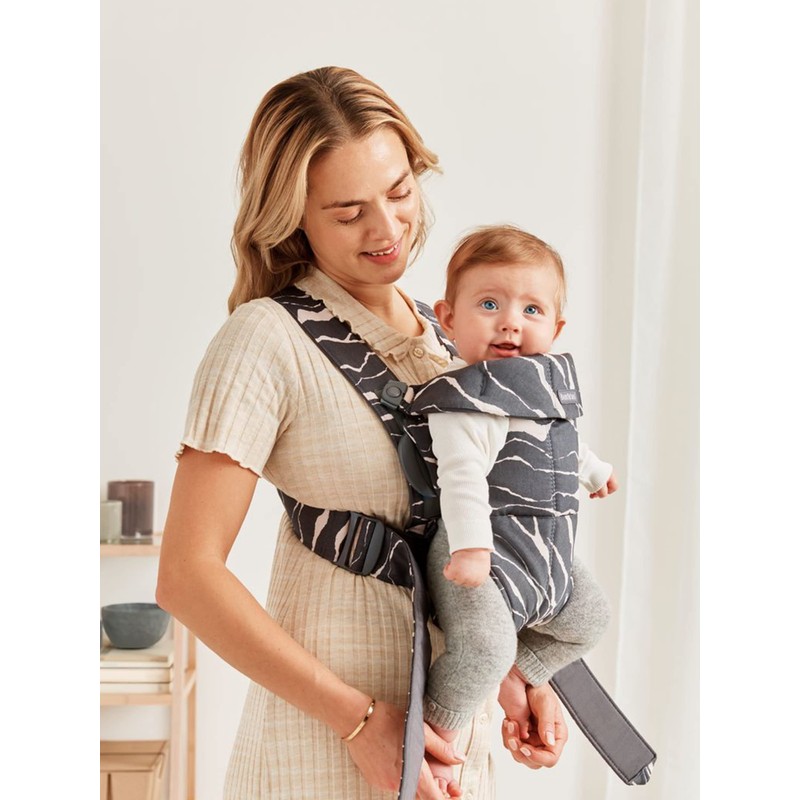 BabyBjörn Baby Carrier Mini, Anthracite/Landscape Print, Cotton | Newborn Carrier
