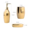 Gold Bathroom Accessory Set - 3 Piece Decorative Ceramic Bathroom