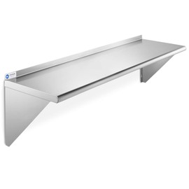 GRIDMANN NSF Stainless Steel 14" x 48" Kitchen Wall Mount Shelf Commercial Restaurant Bar w/ Backsplash