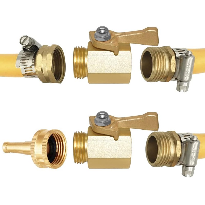 Joywayus Brass 3/4"GHT Female x Male Thread Garden Hose Ball