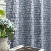Navy Blue Patterned Curtains 96 Inches Long for Dining Room