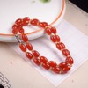 Natural Red Jade Oval Beads Gemstone Necklace Handmade Women Jewellery,
