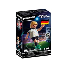 PLAYMOBIL Sports & Action 71121 German Football Player with Kick Function and Goal Wall from 5 Years