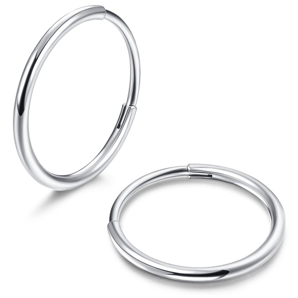 Thunaraz G23 Titanium Hoop Earrings for Women Men Girls Hypoallergenic