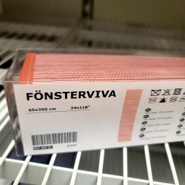 IKEA SET of 3 IKEA FONSTERVIVA Panel Curtain Light Red Natural 24x118" for VIDGA