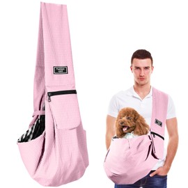 Dog Carrier Small Pet Dog Bag with Safety Buckle for Dogs and Other Pets up to 7.5 kg, Waterproof Carry Bag Dog for Walking Outdoor Activities and Excursions, Pink