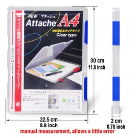 Marte Vanci A4 Paper Holder Clear Plastic Storage Box Waterproof Dustproof Material Letter Filing Box Organizer (Blue)