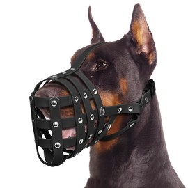 BARKLESS Dog Muzzle, Soft PVC Basket Muzzle for Medium Large Sized Dogs with Long Snout, Breathable Muzzle to Prevent Biting, Scavenging for Doberman, German Shepherd, Aggressive Breeds, Grooming