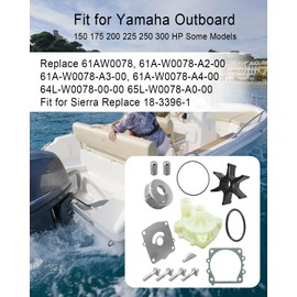 Water Pump Impeller Repair Kit Fit for Yamaha 150 175 200 225 250 300 HP V6 Marine Outboard Engine, Replace 661AW0078 61A-W0078-A2-00 61A-W0078-A3-00 61A-W0078-A4-00