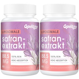 Liposomal Saffron 88.5 mg - Saffron Extract Capsules, 100% Pure, High Dose Saffron - Premium Saffron for Men and Women, High Absorption Formula, 120 Capsules