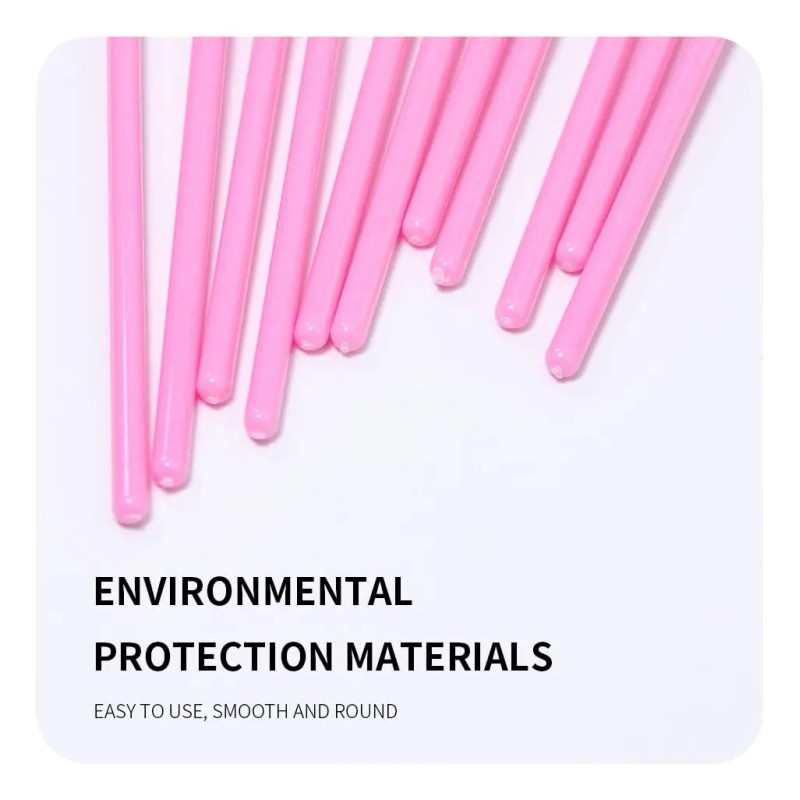 300 Microbrush +150cepillos+150lip Brush Para Pestañas Rosa