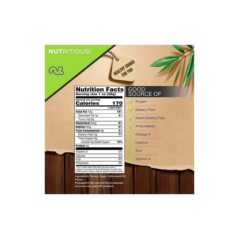 Nut Cravings Candied Pecans Honey Glazed Praline, No Shell, Premium