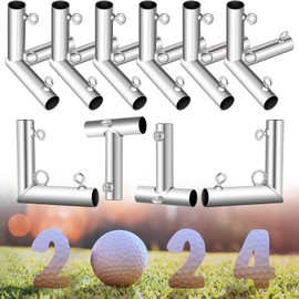 Blulu 10 Pieces 1'' Golf Frame Corner Kit Canopy Fittings with Threaded Eye Bolts for EMT Conduit 10' L x 10' W x 10' H DIY Golf Practice Cage Nets Backyard Indoor Outdoor Home, Silver