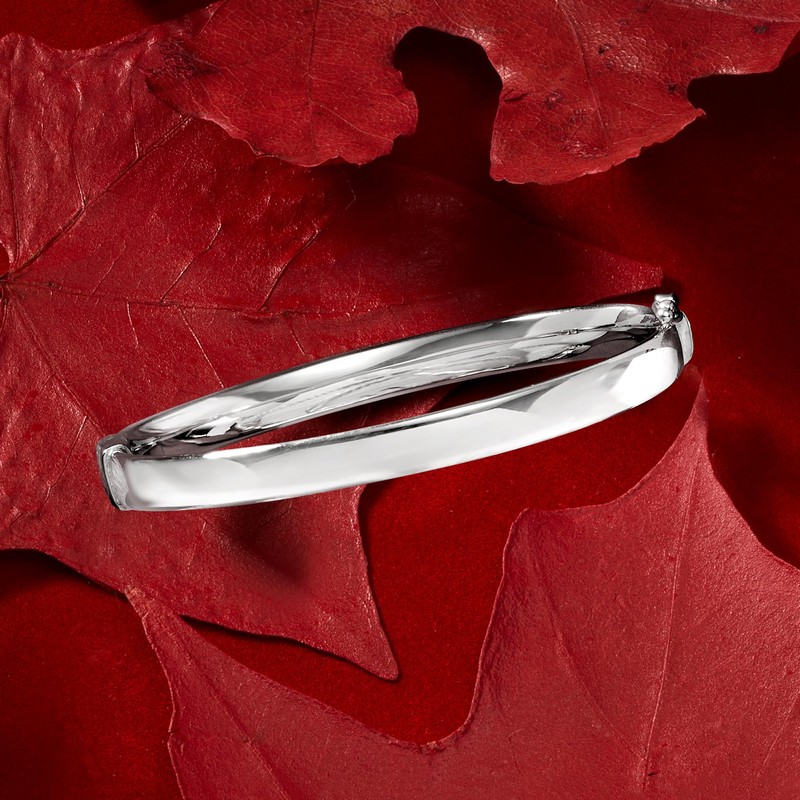Ross-Simons 6mm Sterling Silver Bangle Bracelet. 7 inches