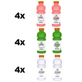 Gatorade Zero Kids Variety Pack (Apple Burst, Watermelon Splash, Glacier Cherry), 20 Fl Oz (Pack of 12)