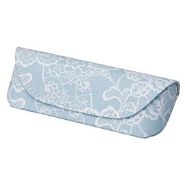 Pearl 092793 Eyeglass Case, Blue, Semi-Hard, Cotton, Floral Pattern