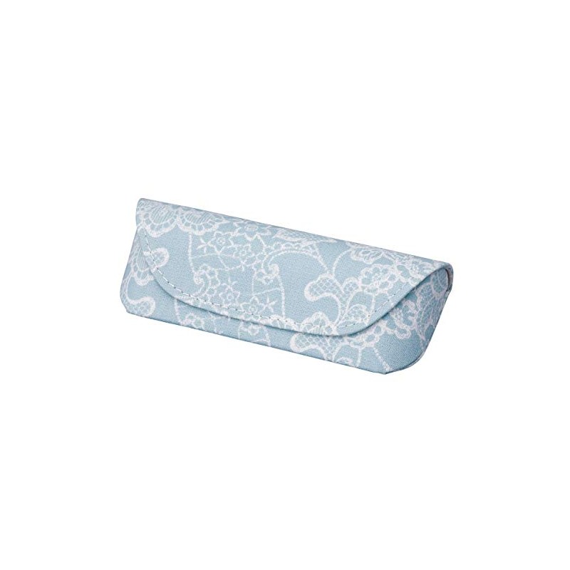 Pearl 092793 Eyeglass Case, Blue, Semi-Hard, Cotton, Floral Pattern