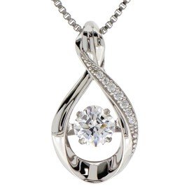 Luxuriya ZNY-NYP-670 Dancing Stone Necklace, Cross for New York, Special Order Model, SV925, Silver, Sterling Silver, Cubic Zirconia