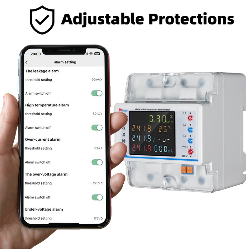 Tuya WiFi Intelligent Circuit Breaker Automatic Reclosure Protector 3P4W Power