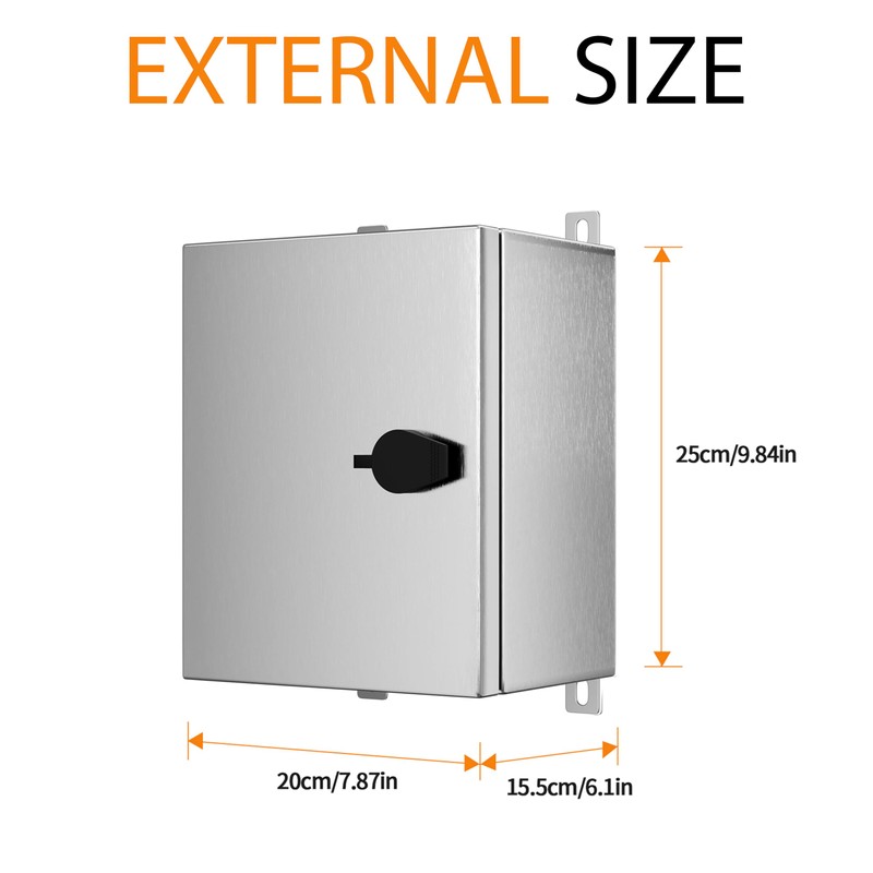 KWONONG Stainless Steel Enclosure, IP65 Waterproof Electrical Box for Indoor