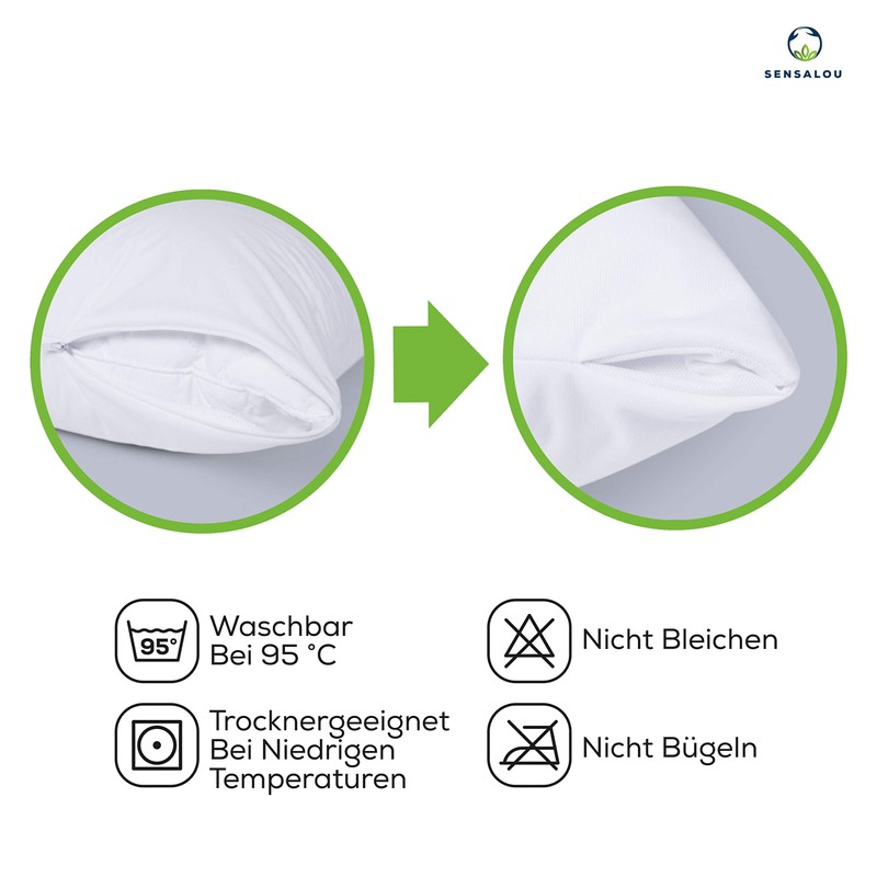 Sensalou Cushion Cover Set of 2 Double Pack Waterproof Pillow