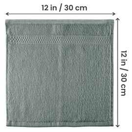 Utopia Towels 12 Pack Premium Wash Cloths Set, 12 by 12 Inches, 100% Cotton Ring Spun, Highly Absorbent and Soft Feel Essential Washcloths for Bathroom, Spa, Gym, and Face, Cool Grey