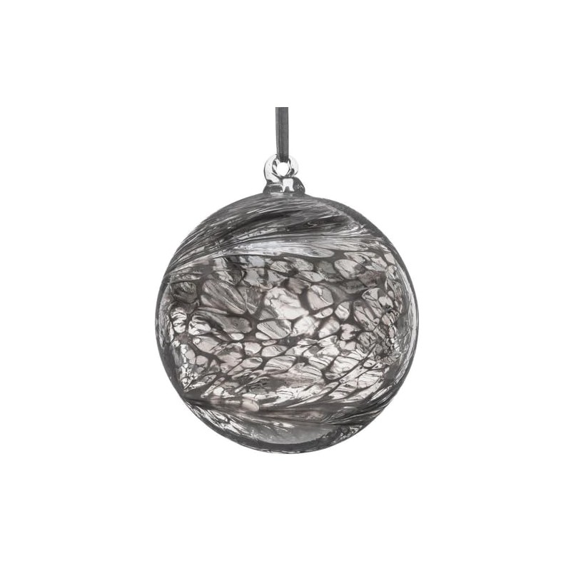 Sienna Glass Christening Friendship Ball – 10cm Handcrafted Silver Glass