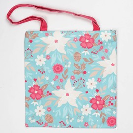 Marubhumi Aesthetic Tote Bag with Zipper Reusable Shoulder Bag for Women Lady Canvas Cotton Tote Bag - Casual Vacation, Shopping, Work, Gym (Flower)