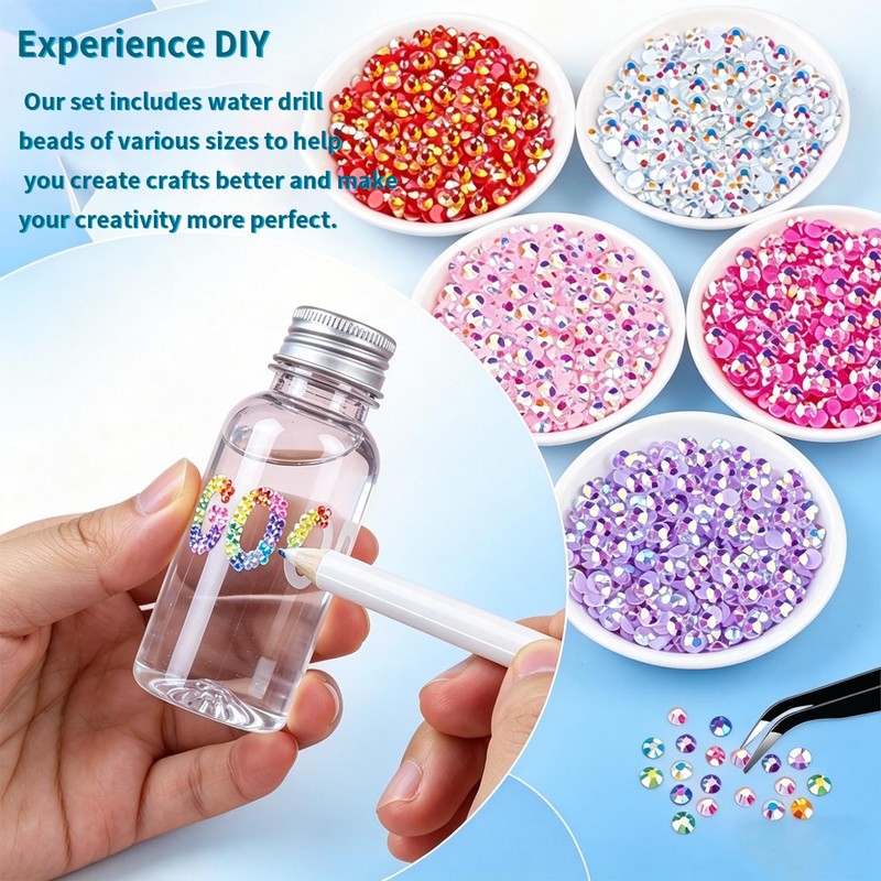 6000Pcs 3mm Blue Resin Flat Back Rhinestones Bulk for DIY