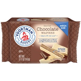 Voortman Bakery Chocolate Wafers, Mega Size, 5.17 oz, Case of 9