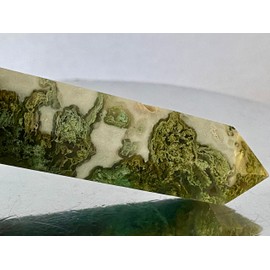 ✦ Bella-gems ✦ 3.1"- "Distinctive/Top Grade"~ Translucent Tendrils Green Moss Agate In Quartz Chalcedony Generator Tower Point Obelisk -Six-Sided - N1391