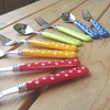 Nagao Tsubamesanjo Color Dot Lunch Spoon Lunch Fork, Green, Made