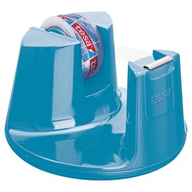 tesa UK Easy Cut Desk dispenser COMPACT BLUE + 1 rol film CRYSTAL CLEAR 10M x 15MM